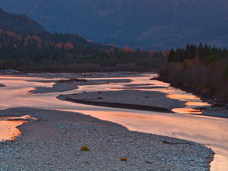 Der Lech im Abendlicht